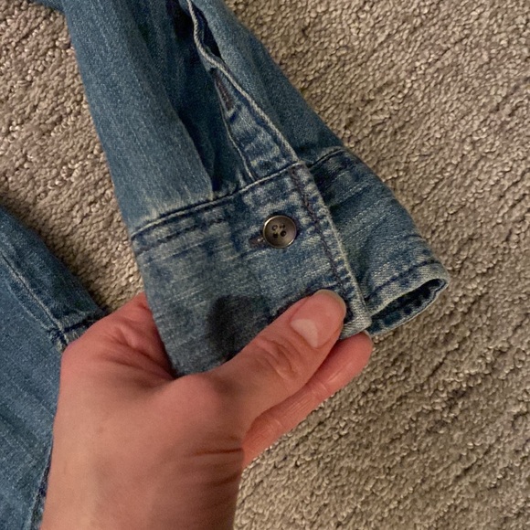 Express Distressed Denim Button Up - Picture 4 of 6